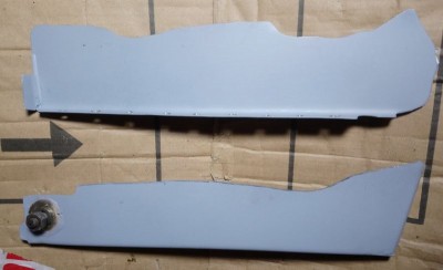 Fabricated heel panel repair sections.